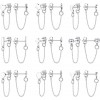 9 Pairs Chain Earrings Ear Cuffs Minimalist Bar Earrings With Chain Stainless Threader Stud Earrings For Women